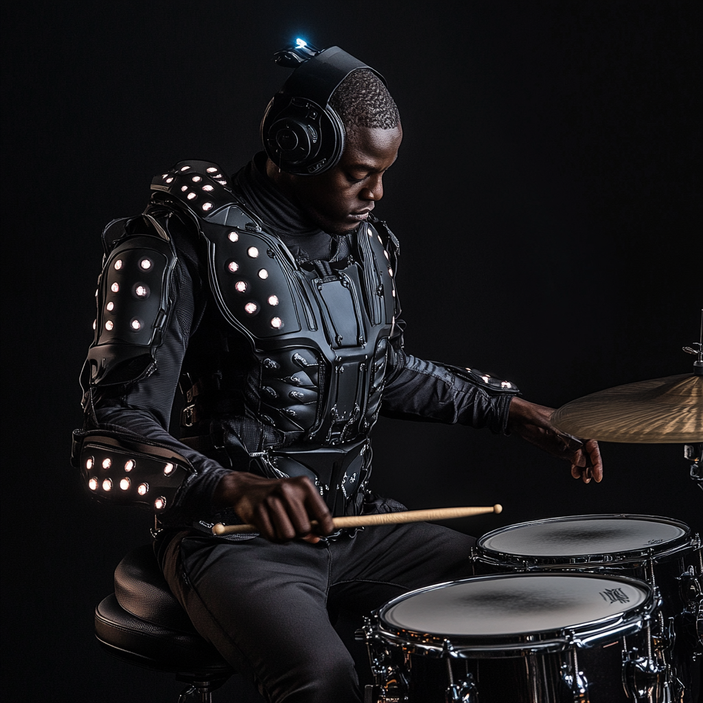 Haptics vest for drummer and bassist player